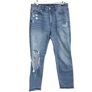 Abercrombie & Fitch Distressed Siganture Jeans, Blue, Cotton, Size 27